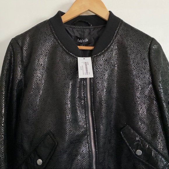 Faux reptile bomber jacket - Picture 2 of 5